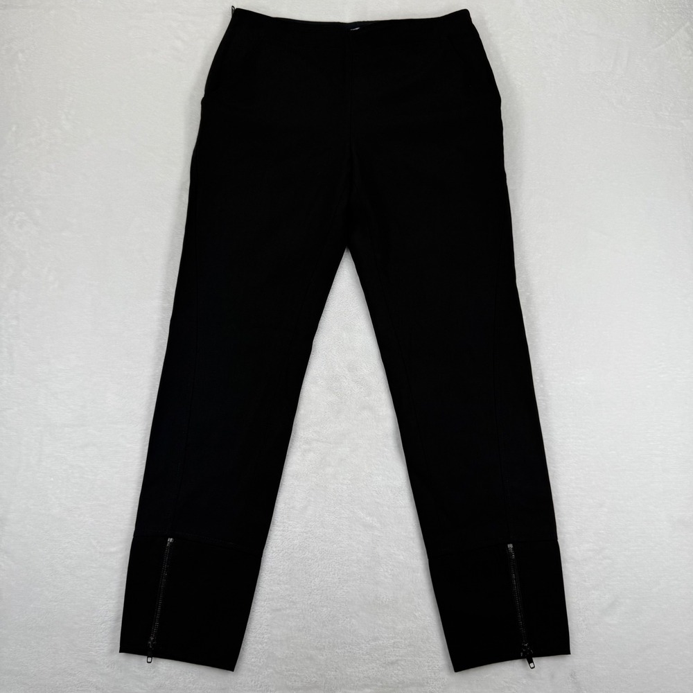 Moschino Womens Black Twill Straight‎ Leg Ankle Zip Trousers Made in Italy